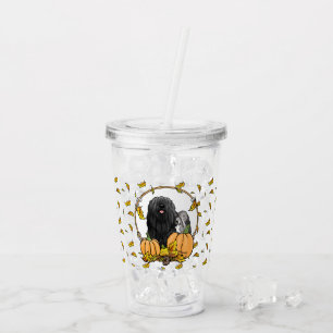 Vaso Acrílico Calabazas de perro de Puli de otoño (negras) dejan