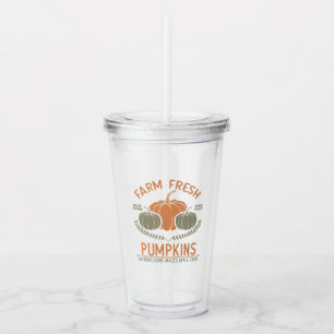 Vaso Acrílico Calabazas frescas de granja Hand Picked