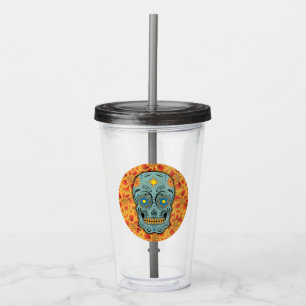 Vaso Acrílico Calavera de azúcar - Bote acuático del Día de los