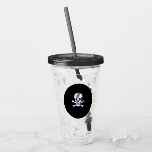 Vaso Acrílico Calavera n Huevos humo negro tumbler acrílico