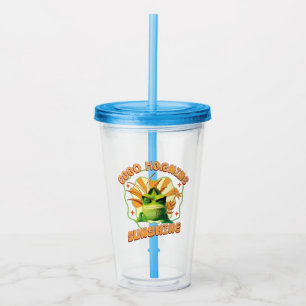 Vaso Acrílico Camaleón Gruñón Divertido Humor Matutino