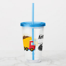 Vaso Acrílico Camión de construcción Personalizar infantil Tumbl
