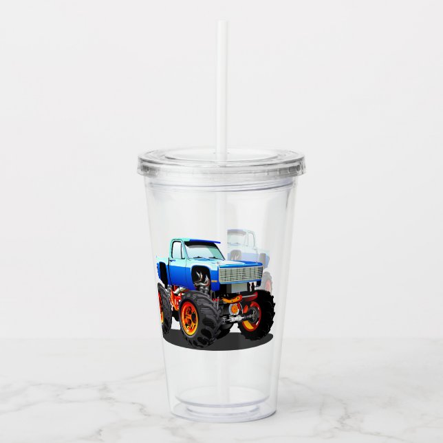 Vaso Acrílico camión monstruo personalizado (Anverso)