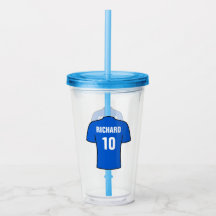 Camiseta de fútbol o soccer en azul. Seguidor o fa