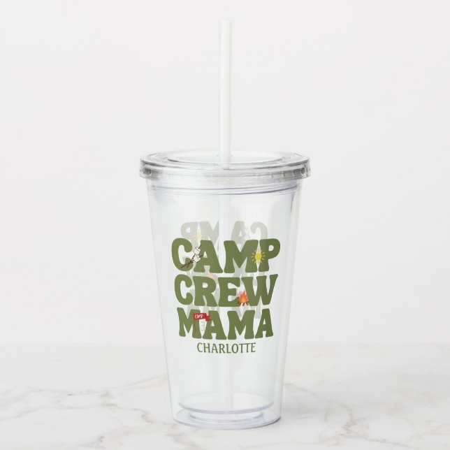 Vaso Acrílico Camp Crew Mama Kids Birthday (Anverso)