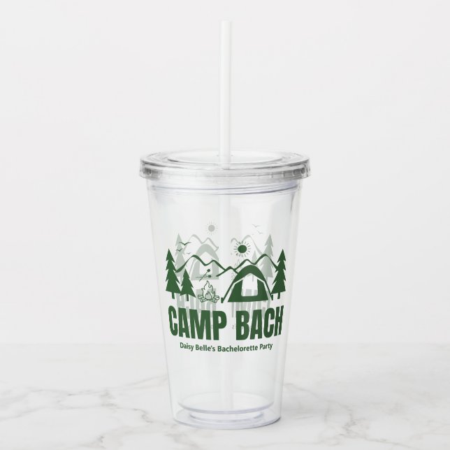 Vaso Acrílico Campamento Despedida de Soltera Bach (Anverso)