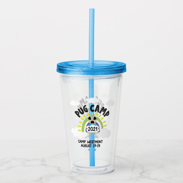 Vaso Acrílico Campamento Pug 2021 (Anverso)