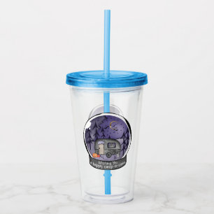 Vaso Acrílico Camper de Halloween en bola de nieve