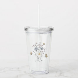 Vaso Acrílico Campo vibrante de flores silvestres