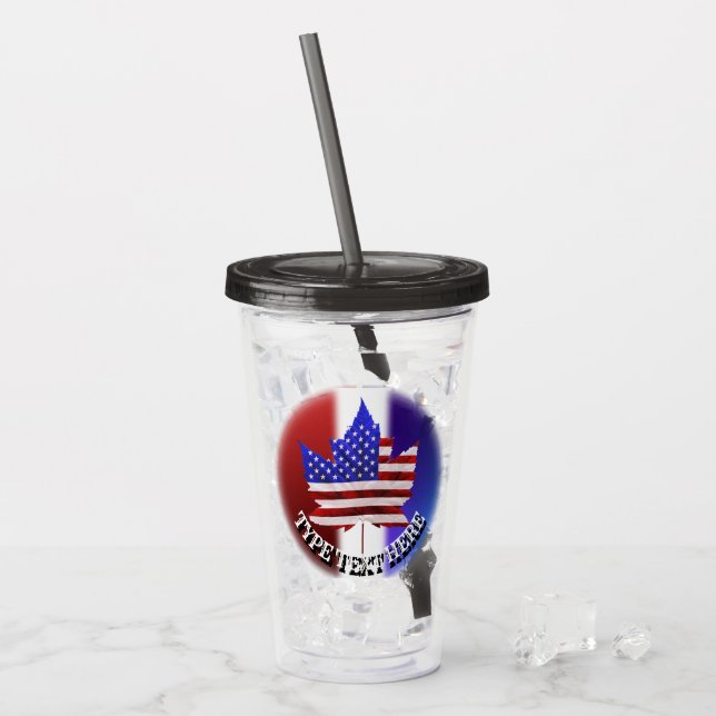 Vaso Acrílico Canadá Estados Unidos Tumbler Personalizado de Est (Anverso (hielo))