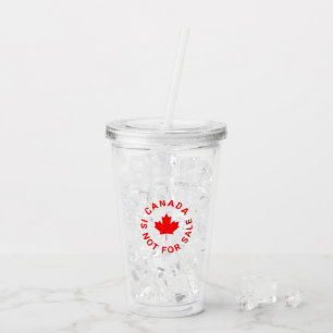 Vaso Acrílico Canadá no vende tipografía de hojas de arce rojas