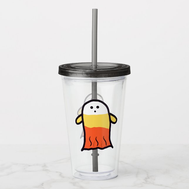 Vaso Acrílico Candy Corn Ghost (Anverso)