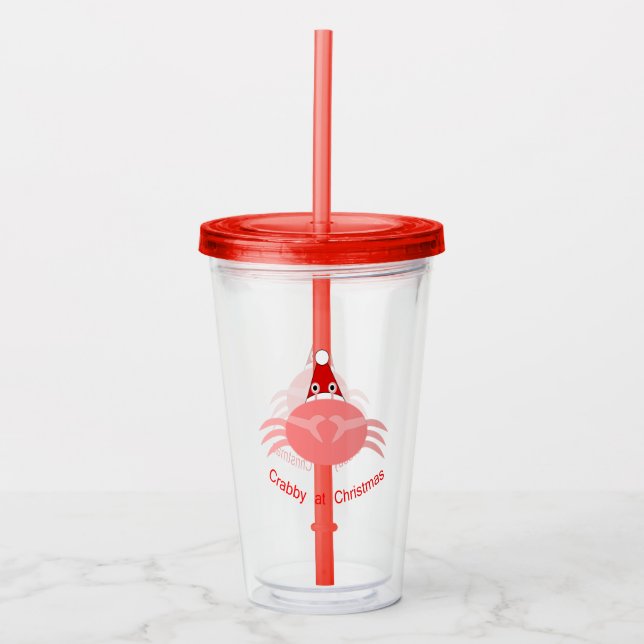 Vaso Acrílico Cangrejo navidad (Anverso)