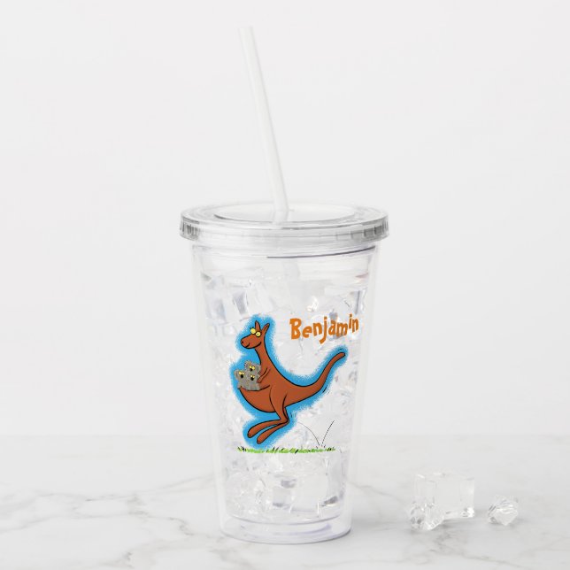 Vaso Acrílico Canguro gracioso y personalizado koalas (Anverso (hielo))