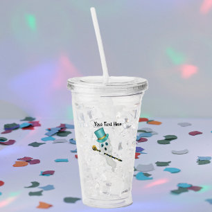 Vaso Acrílico Cañón de sombrero de sombrero de sombrero azul bri