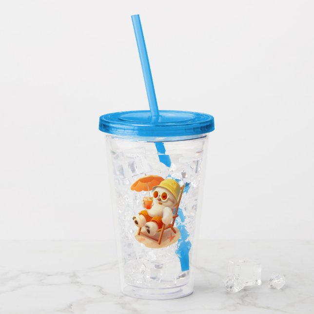 Vaso Acrílico Canto sonriente - Modo playa activado (Anverso (hielo))