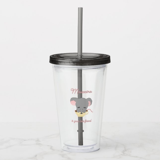 Vaso Acrílico Cappuccino de cacao del ratón (Anverso)