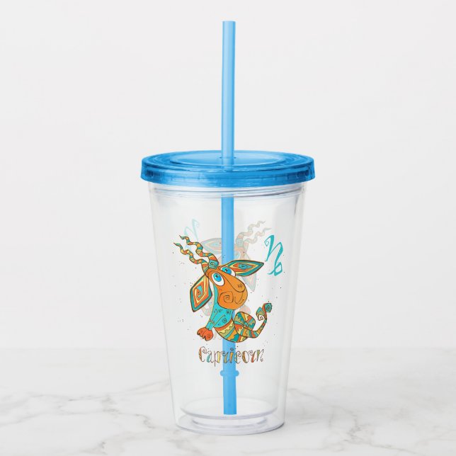 Vaso Acrílico Capricornio de Cáncer Cuto (Anverso)