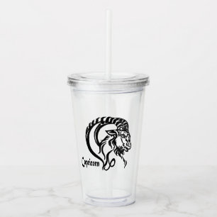 Vaso Acrílico Capricornio la Cabra de Mar Zodiaco
