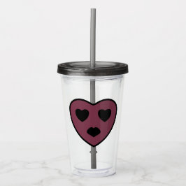 Vaso Acrílico Cara de Corazón Fruncida