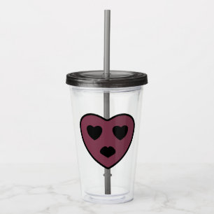 Vaso Acrílico Cara de Corazón Fruncida