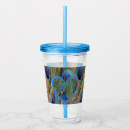 Vaso Acrílico Cara de pavo real en tumbler acrílico cardíaco