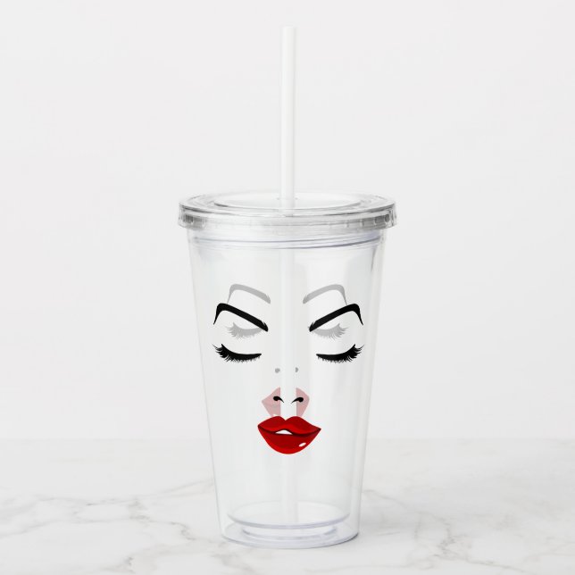 Vaso Acrílico Cara elegante (Anverso)