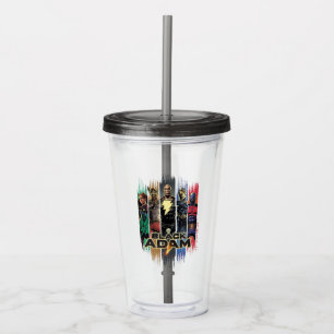 Vaso Acrílico Caracteres De Adán Negro En Gráfico De Rayas