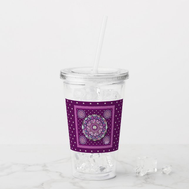 Vaso Acrílico Cardinal red Rosace (Reverso (hielo))