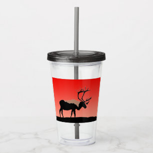 Vaso Acrílico Caribou at Sunset - Arte original de la vida salva