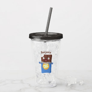 Vaso Acrílico Caricatura de dibujos animados de un dulce chocola