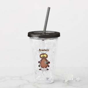 Vaso Acrílico Caricatura divertida de una cucaracha linda