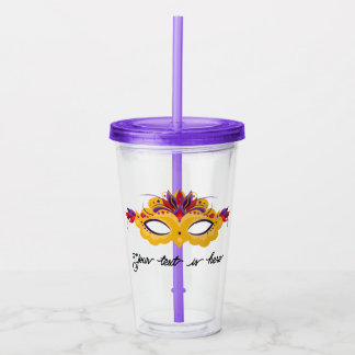 Vaso Acrílico Carnaval de Mardi Gras