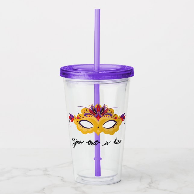 Vaso Acrílico Carnaval de Mardi Gras (Anverso)