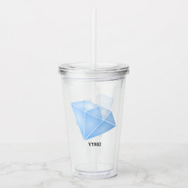 Vaso Acrílico Carro de brillantes diamantes azules