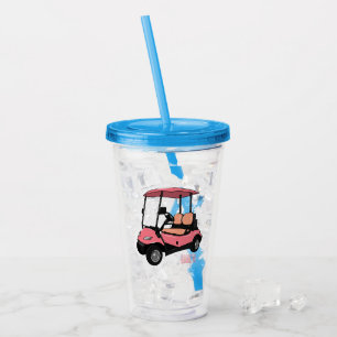 Vaso Acrílico Carro de golf / ilustracion personalizado de coche