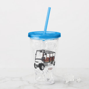 Vaso Acrílico Carro de golf / ilustracion personalizado de coche