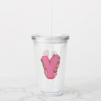 Vaso Acrílico Carta Café Y: Inicial Monograma