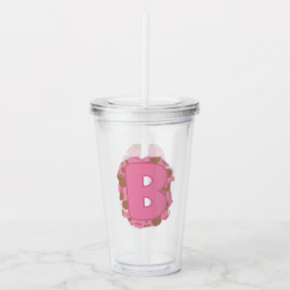 Vaso Acrílico Carta de café B: Monograma inicial
