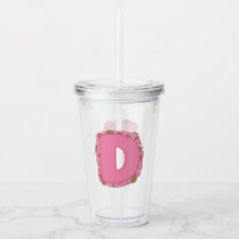 Vaso Acrílico Carta de café D: Monograma inicial