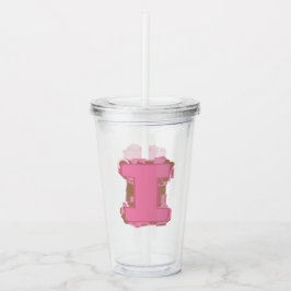 Vaso Acrílico Carta de café I: Inicial de monograma