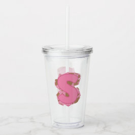 Vaso Acrílico Carta de café S: Monograma inicial
