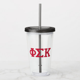 Vaso Acrílico Cartas de Phi Sigma Kappa