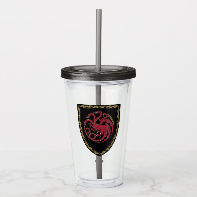 Vaso Acrílico CASA DEL DRAGÓN | Escudo de House Targaryen (Anverso)