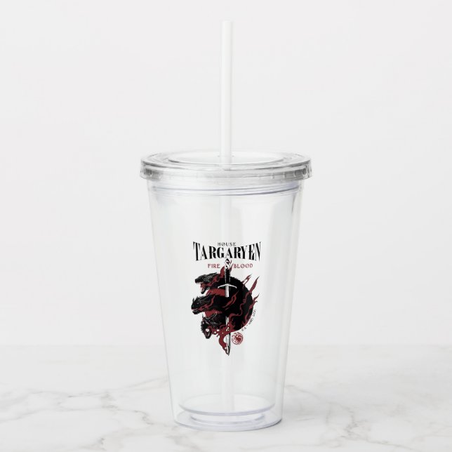 Vaso Acrílico Casa Targaryen - Fuego y Sangre (Anverso)