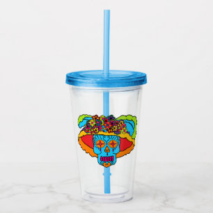 Vaso Acrílico Catrina Calavera de Azúcar