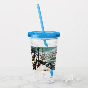Vaso Acrílico Cazadores en el paisaje de la nieve Pieter Bruegel