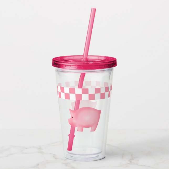 Vaso Acrílico Cerdo rosa (Reverso)