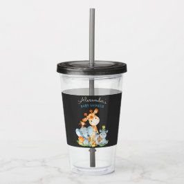 Vaso Acrílico Chalkboard Watercol Cute Safari Jungle Baby Shower