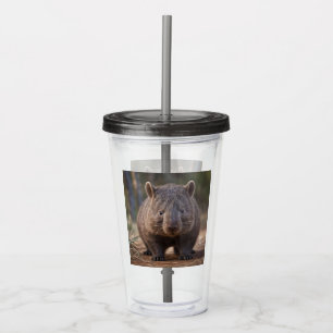 Vaso Acrílico "Charm Chubby: El Adorable Wombat Australiano"